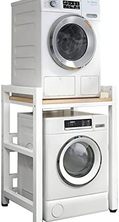 Frontlader-Waschmaschinen- und Trockner-Stapel-Set, tragbares Gestell mit Kapazität, verstellbarer Stand-Over-Waschmaschinen-Aufbewahrungseinheit für Wäsche