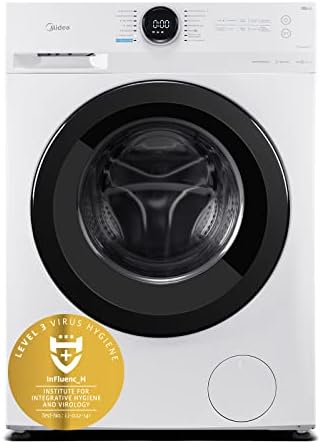 Midea MF200W80B-E Waschmaschine / 8KG Fassungsvermögen / Energieeffizienzklasse B / HealthGuard-System / Nachlegefunktion / 1400 U/min / Turbo Wash / Steam Care / Eco 40-60, Weiß