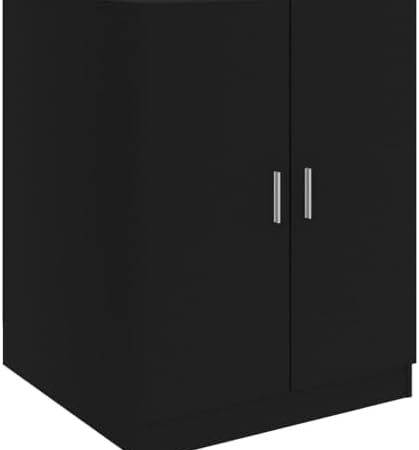 vidaXL Waschmaschinenschrank Badschrank Badmöbel Badezimmerschrank Schrank Badezimmermöbel Trocknerschrank Schwarz 71x71,5x91,5cm