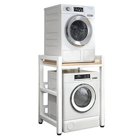 Frontlader-Waschmaschinen- und Wäschetrockner-Stapel-Set, höhenverstellbar, tragbarer Trocknerständer, Aufbewahrungsregal für Waschmaschinen-Aufbewahrungseinheit – 400 kg Tragkraft