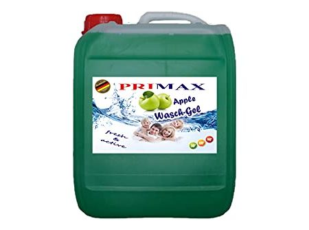 Primax Flüssigwaschmittel Universal Gel - 5 Liter Familienpackung, extra stark für weisse und bunte Wäsche"Apfel-Duft"