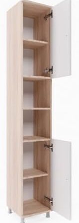 Vicco Badschrank Fynn, Weiß/Sonoma/Sonoma, 30 x 190 cm