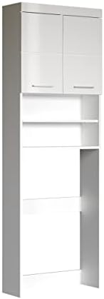 trendteam smart living - Waschmaschinenüberbau - Bad - Amanda - Aufbaumaß (BxHxT) 63 x 187 x 24 cm - Farbe Weiß Hochglanz - 139311501