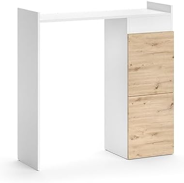 Vicco Waschmaschinenschrank Alf, Weiß/Eiche, 99 x 98 cm mit 2 Schubladen