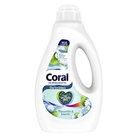 Coral Colorwaschmittel, Wasserlilie & Limette, 20 Waschladungen, 1 l