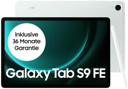 Samsung Galaxy Tab S9 FE Android-Tablet, 27,7 cm / 10,9 Zoll Display, 128 GB Speicher, Mit Stift (S Pen), Lange Akkulaufzeit, WiFi, Mint, Inkl. 36 Monate Herstellergarantie [Exklusiv bei Amazon]