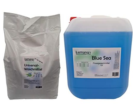 Kombipaket Flüssigwaschmittel Blue sea 10 Liter und 10 kg Waschpulver