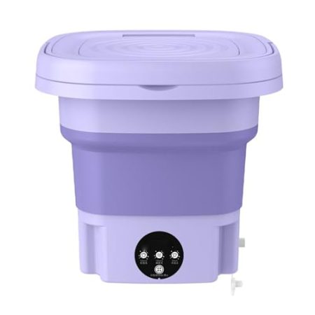 Kleine Waschmaschine, multifunktionale tragbare Unterwäschewaschmaschine, faltbar/dehydrierend, geeignet für Wohnungen und Schlafsäle (purple 8L)