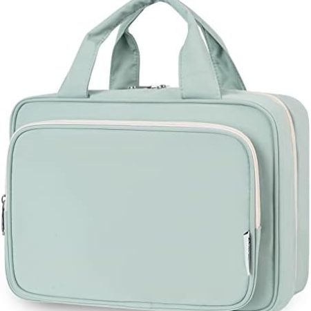 Narwey Kulturbeutel Damen Kulturtasche zum Aufhängen Waschtasche Kosmetiktasche Groß Waschbeutel Kosmetik-Organizer für Damen Mädchen(Minzgrün (Groß))