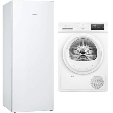 Siemens GS54NUWDV iQ500 Freistehender Gefrierschrank & WT45HVA3 iQ300 Wärmepumpen-Trockner, 8 kg, autoDry-Technologie