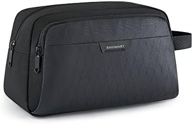 Kulturbeutel für Herren,BAGSMART Reisetasche,Dopp-Kit mit großem Fassungsvermögen,Wasserfeste Duschtasche für Reiseutensilien,Rasiertasche für Reisen,Sport,Schwarz 2