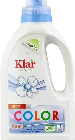 Klar eco Sensitive Color Waschmittel 750ml, ohne Duft, 12 Waschladungen, für Allergiker, vegan