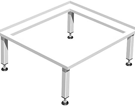 Waschmaschinensockel 20cm ohne Ablage, voll verschweißtes Stahlgestell dadurch extrem stabil, Füße umlaufend an den Stahlrahmen geschweißt, 20mm verstellbare Füße