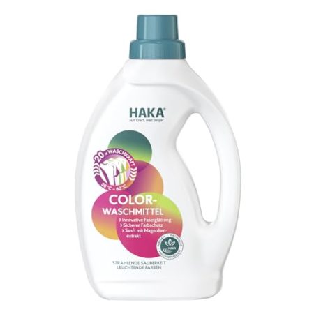 HAKA Waschmittel Color flüssig, 20 Waschladungen, mit Magnolienextrakt, vegan, 1 L