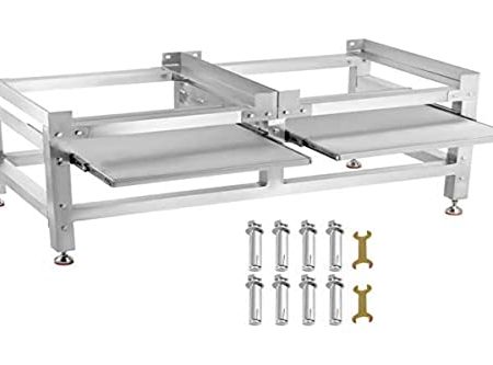 VEVOR Waschmaschinen Untergestell 267 kg Podest für Waschmaschine und Trockner, 122 cm x 63,5 cm x 55,8 cm Aluminium Waschmaschinen Erhöhung Waschmaschinensockel, Aluminiumlegierung und Edelstahl