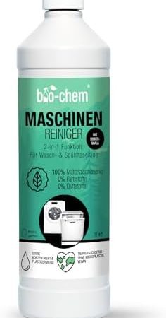 bio-chem Maschinenreiniger 1000 ML für Waschmaschine und Geschirrspüler I Geruchsneutral & schonend I Flüssiger Intensiv-Reiniger für das Innere von Spülmaschinen und Waschmaschinen I Made in DE