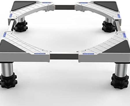 DEWEL Waschmaschinen Untergestell Verstellbare Waschmaschine Sockel für Waschmaschine,Trockner und Kühlschrank, Waschmaschinenuntergestell Bärenlast Max 250KG,Verstellbare Breite 45-65cm,Höhe 13–17 cm