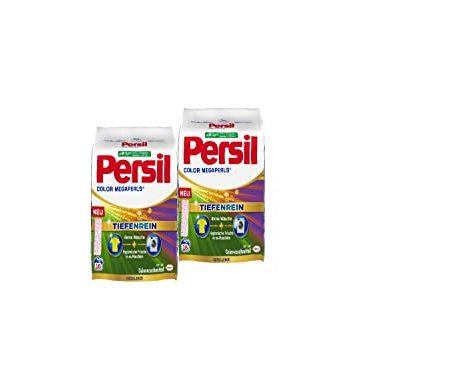 Persil Color Megaperls 32 WL (2 x 16 Waschladungen), Colorwaschmittel mit Tiefenrein Technologie, Waschmittel für reine Wäsche & hygienische Frische für die Maschine, 20 °C bis 60 °C