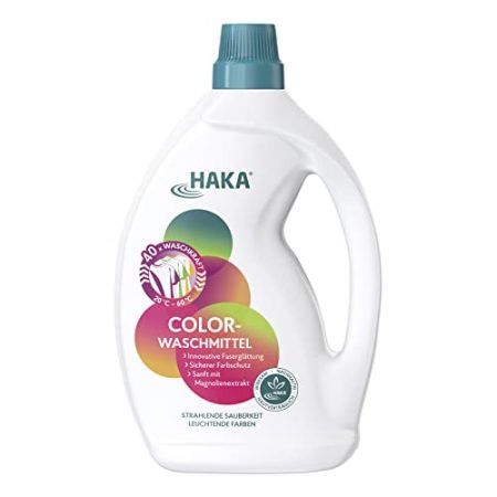 HAKA Waschmittel Color flüssig, 40 Waschladungen, mit Magnolienextrakt, vegan, 2 L