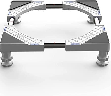 DEWEL Waschmaschinen Untergestell Sockel Verstellbar Untergestell für Waschmaschine, 43-58cm Waschmaschinen Sockel für Waschmaschine, Kühlschrank, Trockner, Gefrierschrank, 4 Füße, Höhe 10-13cm