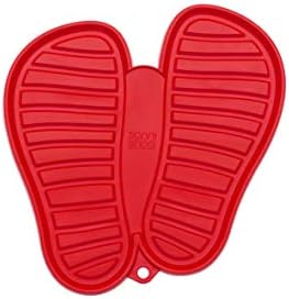 Sanni Shoo, Shoo.pad, Flexible, waschmaschinen-Feste Schuh-Abtropf-Matte, Schuhablage, Schuhabtropfschale, Abtropf- und Schmutzfang-Matte für Schuhe M (bis Schuhgrösse 41), rot