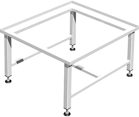 Waschmaschinensockel 30cm verstärkt ohne Ablage, voll verschweißtes Stahlgestell dadurch extrem stabil, Füße umlaufend an den Stahlrahmen geschweißt, 20mm verstellbare Füße