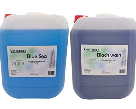 Flüssigwaschmittel 10l blue und 10l Colorwaschmittel blackwash für dunkle Wäsche