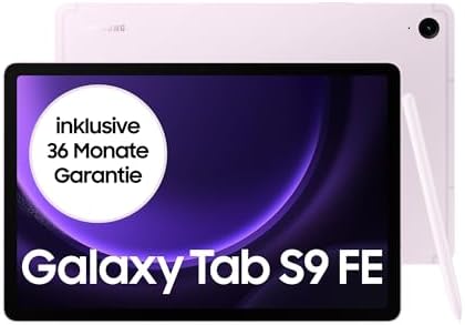 Samsung Galaxy Tab S9 FE Android-Tablet, 27,7 cm / 10,9 Zoll Display, 128 GB Speicher, Mit Stift (S Pen), Lange Akkulaufzeit, WiFi, Lavendel, Inkl. 36 Monate Herstellergarantie [Exklusiv bei Amazon]