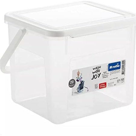 Rotho Waschpulver Aufbewahrungsbox mit Deckel (3kg / 4,5L, Transparent)