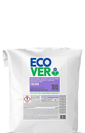 Ecover Color Waschpulver Konzentrat Lavendel (7,5 kg / 100 Waschladungen), Colorwaschmittel mit pflanzenbasierten Inhaltsstoffen, Waschmittel Pulver für reine Buntwäsche