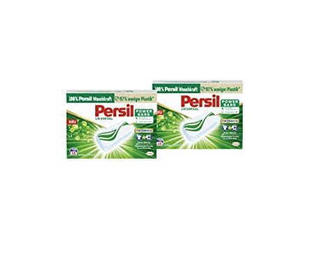 Persil Power Bars Universal Waschmittel 32 WL (2 x 16 Waschladungen), vordosiertes Vollwaschmittel mit biologisch abbaubarem Schutzfilm, für reine Wäsche & hygienische Frische für die Maschine