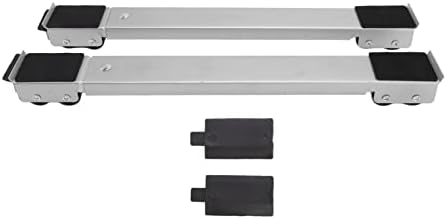 2 Sets mobile Rollenhalterung, Möbel, erhöhte Basis, bewegliche Räder für Kühlschrank, Waschmaschine, drehbare Gummi-Universalräder (Silber)