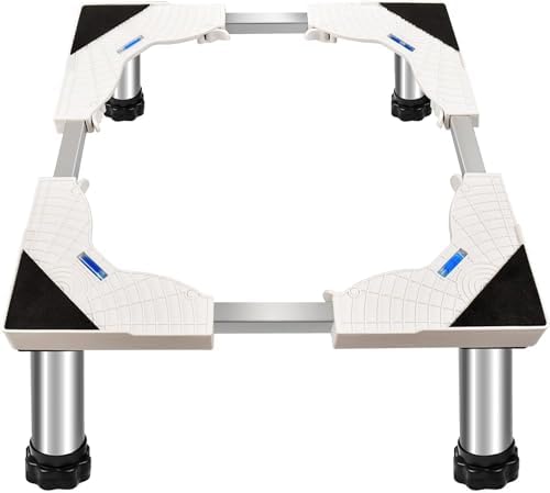 Waschmaschinen Untergestell Verstellbare Rostfreier Waschmaschine Untergestell 43-65cm für Kühlschrank, Waschmaschine, Rockner, Gefrierschrank