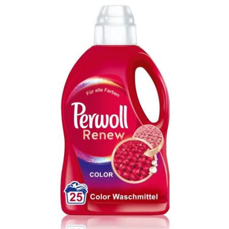 Perwoll Renew Color (25 Waschladungen), Colorwaschmittel, Feinwaschmittel stärkt die Fasern und verbessert die Farbintensität, intensive Frische