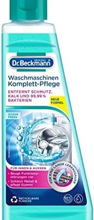 Dr. Beckmann Waschmaschinen Komplett-Pflege | Entfernt Kalk, Schmutz und 99,99% Bakterien | 1x 250 ml Flüssigkeit