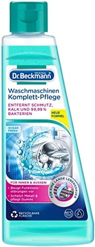 Dr. Beckmann Waschmaschinen Komplett-Pflege | Entfernt Kalk, Schmutz und 99,99% Bakterien | 1x 250 ml Flüssigkeit