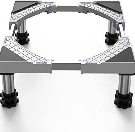 DEWEL Waschmaschinen Untergestell für Kühlschrank Verstellbare Waschmaschine Sockel für Trockner und Gefrierschrank, Untergestell für Waschmaschin, Einstellbare Breite 43-57cm, Höhe 18cm-22cm