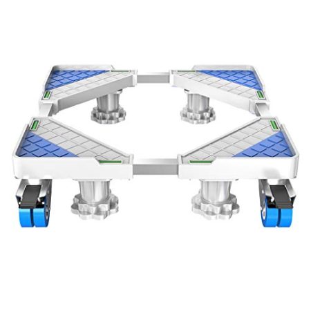 DSISI Waschmaschine Sockel Untergestell Mit 4 Starken Füßen Und 4 Gummirädern Multifunktionale Bewegliche Verstellbare Basis Für Waschmaschinenherde Trockner Und Kühlschrank