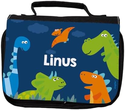 Striefchen® Kulturtasche für Jungen personalisiert mit Wunschname Dinos