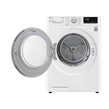 LG RH80V9AVHN Smart Frontladertrockner 8 kg, Klasse A+++, Kondensation mit Wärmepumpe, WLAN mit SmartThinQ, Eco Hybrid, Allergy Care, 60 x 69 x 85 cm - Weiß