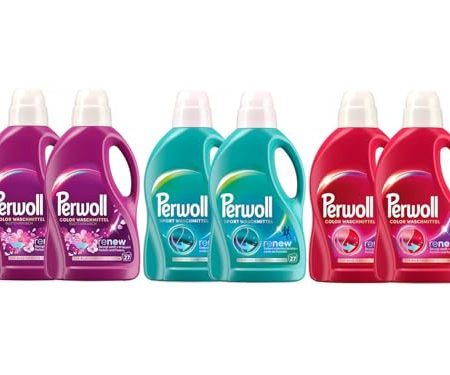 PERWOLL Flüssig-Set 6x 27 Waschladungen (162WL) 2x Color & 2x Color Blütenrausch & 2x Sport, Feinwaschmittel-Set erneuert Farben, Hygiene Waschmittel entfernt schlechte Gerüche