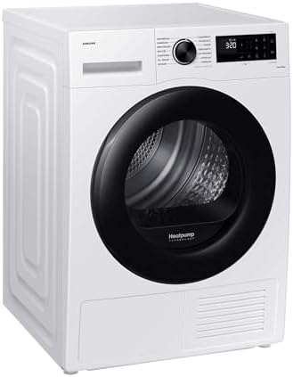 Samsung Wärmepumpentrockner, 8 kg, EEK: A+++, Wäschetrockner mit WiFi-SmartThings-App, Hygiene-Programm, Air Refresh, Knitterschutz, Weiß/Schwarz, DV81CGC2B0AEEG