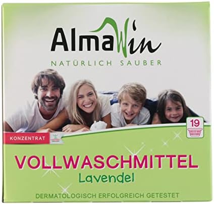 AlmaWin Vollwaschmittel 1,08kg I Umweltfreundliches Waschpulver mit Waschkraftverstärker I Ausreichend für ca. 19 Wäschen I Frei von synthetischen Duft- & Farbstoffen I Vegan