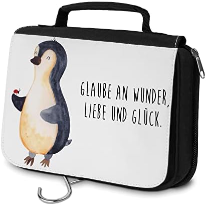 Mr. & Mrs. Panda Kulturbeutel Pinguin Marienkäfer - Geschenk, Liebe, Freude, Glück, aufmerksam, Schminktasche, Waschtasche, Zum Aufhängen, kleine