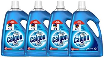 Calgon 4-in-1 Power Gel – Wirksam gegen Kalk, Schmutz, Gerüche und Korrosion – Schützender Wasserenthärter für die Waschmaschine – 4 x 2,15 l