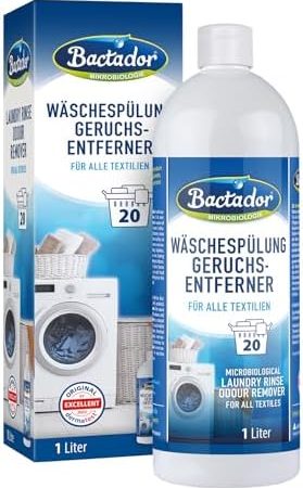 Bactador Wäschespülung Geruchsentferner 1L - Mikrobiologischer Hygienespüler Wäsche für alle Textilien - Enzymreiniger & Geruchsentferner Wäsche - Hygiene Waschmittel - Geruchsneutralisierer