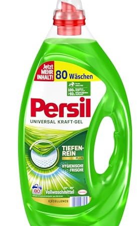 Persil Universal Kraft-Gel Flüssigwaschmittel (80 Waschladungen), Vollwaschmittel Mit Hochwirksamer Tiefenrein-Plus Technologie, 92% Biologisch Abbaubare Inhaltsstoffe