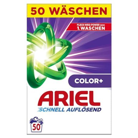 Ariel Color+ Pulverwaschmittel, Colorwaschmittel, 3 kg, 50 Waschladungen, Farbschutz