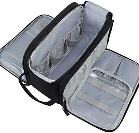 Gloppie Kulturbeutel Herren Damen Kosmetiktasche Reise Waschtasche XXL Große Kulturtasche 10L wasserdichte Toiletry Bag mit Nass-Trockenbeutel für Kinder, Männer und Frauen, Schwarz