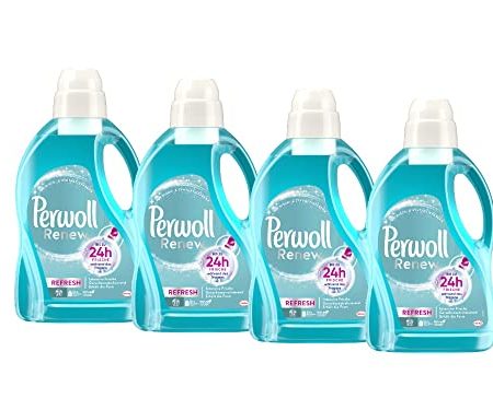 Perwoll Renew Refresh Flüssigwaschmittel (4x25 Wäschen), Hygiene Waschmittel für Weiß- und Buntwäsche, mit geruchsneutralisierender Formel für intensive Frische